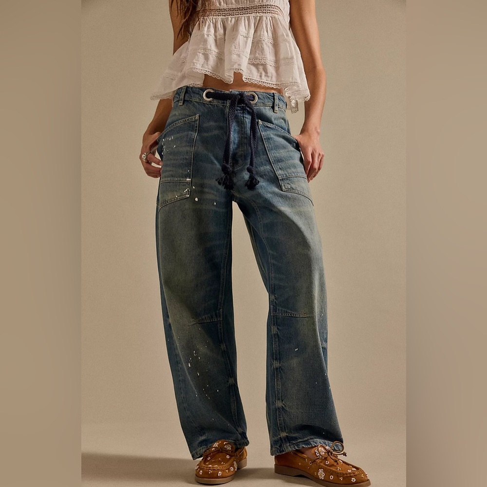Free People We The Free Moxie Pull-On Barrel Jeans